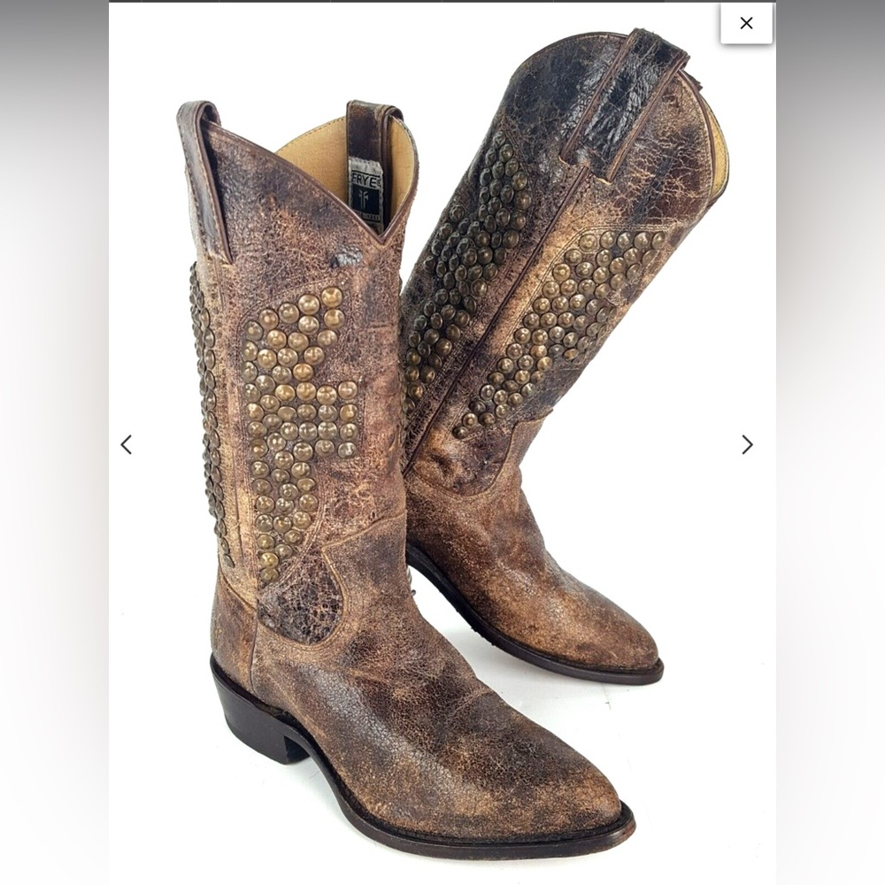 Frye Billy Studded Cowboy Boots